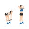 Woman doing deadlift upright row exercise. Flat vector