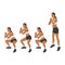 Woman doing double pulse squat jump exercise.