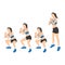 Woman doing double pulse squat jump exercise. Flat vector