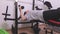 Woman doing exercises on athletic trainer in the gym