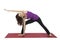 Woman doing Extended Side Angle Pose in Yoga