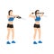 Woman doing Face pull. rear felt pull exercise. Flat vector