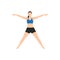 Woman doing Five Pointed Star Pose, Star Pose, Utthita Hasta Padasana