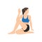 Woman doing half lord of the fishes ardha matsyendrasana exercise