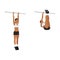 Woman doing Hanging leg raises to bar exercise