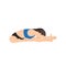 Woman doing head to knee forward bend pose Kanu sirsasana exercise