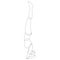 Woman doing headstand yoga pose. Continuous line drawing. Yoga pose stand on the head or Shirshasana. Vector