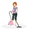 Woman doing housework