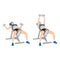 Woman doing Incline bench dumbbell flyes exercise.