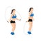 Woman doing Jump rope.Skipping cardio exercise.