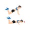 Woman doing Knee push up exercise. Flat vector