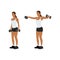 Woman doing Lateral side shoulder dumbbell raises.