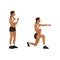 Woman doing Lunges. Lunge punches exercise.