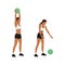 Woman doing Medicine ball slams exercise.