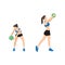 Woman doing Medicine ball wood chops exercise.