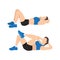 Woman doing modified crunches. Abdominals exercise