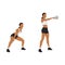 Woman doing One arm kettlebell swings exercise. Flat vector