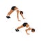Woman doing Pike pushup exercise. Flat vector