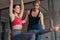 Woman doing pilates workout at the gym