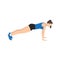 Woman doing plank. abdominals exercise flat vector