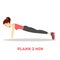 Woman doing plank in the gym. Belly burn