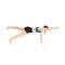 Woman doing Plank Pose One Arm Leg Lift. Beautiful girl practice