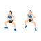 Woman doing plie squat calf raise exercise. Flat vector