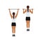 Woman doing Pull up exercise. Flat 