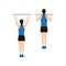 Woman doing Pull up exercise. Flat vector illustration