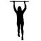 Woman doing pull-ups silhouette on a white background