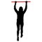 Woman doing pull-ups silhouette on a white background