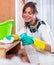 Woman doing regular clean-up