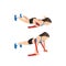 Woman doing Resistance band push up exercise.