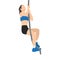Woman doing rope climbing exercise for sport and endurance