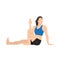 Woman doing Sage Marichi Pose C Variation, Beautiful girl practice Marichyasana C Variation