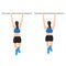 Woman doing scapula pull or scap pulls or pull up exercise