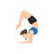 Woman doing Scorpion Pose. Beautiful girl practice Vrschikasana