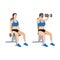 Woman doing Seated Dual front raises exercise.