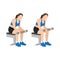 Woman doing seated dumbbell palm up wrist curls or forearm curls exercise