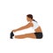 Woman doing Seated forward bend stretch exercise.