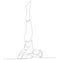 Woman doing shoulder stand pose. Exercise to strengthen the pelvic floor muscles. Continuous line drawing. Vector