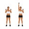 Woman doing Single arm dumbbell overhead shoulder press