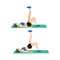 Woman doing Single leg bridge exercise. Flat vector