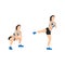 Woman doing Squat side kick exercise. Flat vector