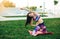 Woman doing stretching exercises for legs. Sports background