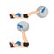 Woman doing Swiss ball leg lifts  exercise. body weight lifts