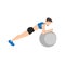 Woman doing Swiss ball plank. abdominals exercise