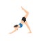 Woman doing Three Legged Downward Facing Dog Pose Scorpion Leg