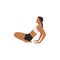 Woman doing Toes Squat Pose to Ankle Stretch Pose.