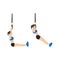 Woman doing TRX pull ups exercise. Flat vector